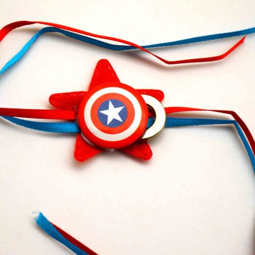 Captain America Rakhi with Kitkat chocolate