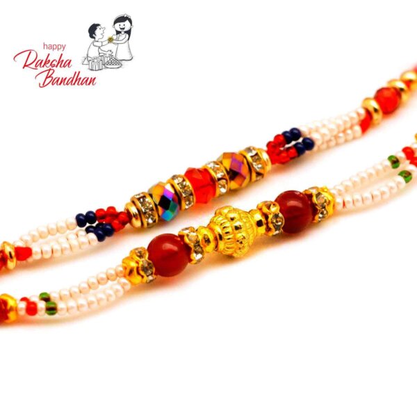 Beads and pearl rakhi set