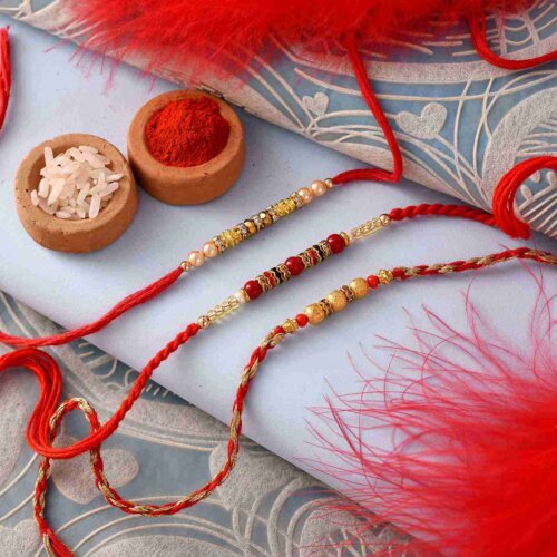Triple Rakhi Threads Paired with Triple Flavoured Cashewnuts