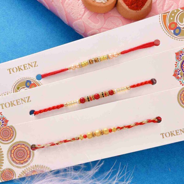 Triple Rakhi Threads Paired with Triple Flavoured Cashewnuts- FOR USA