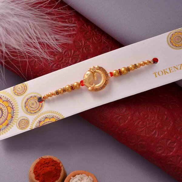 Royal Ganesha rakhi with  Meva Bite and designer thali- FOR USA