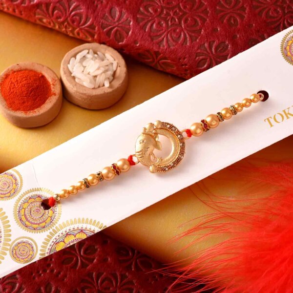 Unique Peacock Themed Rakhi with Mewa Bite- FOR USA