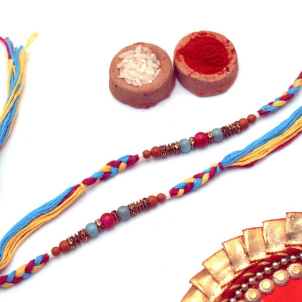 Multicolor beaded Set of 2 Rakhis