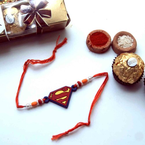 Superman Kids Rakhi with Ferrero Rocher