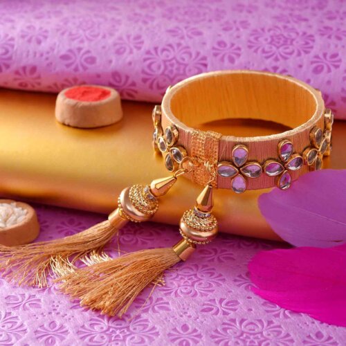 Adjustable Golden Lumba Rakhi