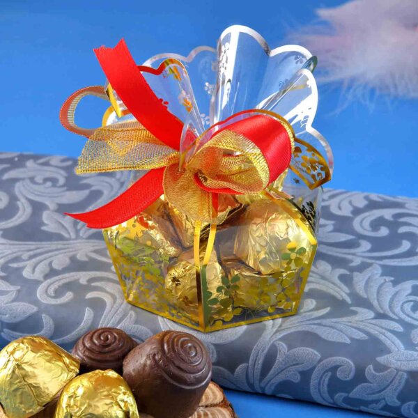 Handmade Assorted chocolate Box (125 Gms){Hazelnuts Almond Fudge, Coffe Bites, Almond Supreme, Carmel King}