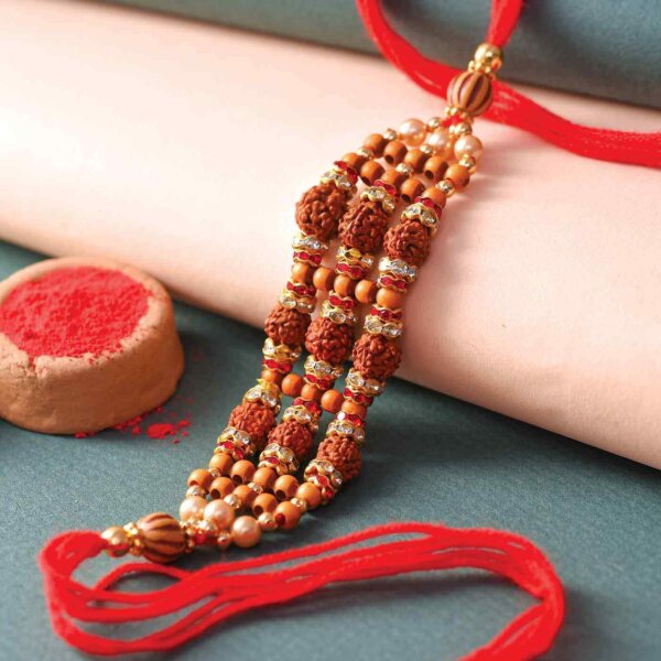 Rudraksha & Beads Studded Rakhi
