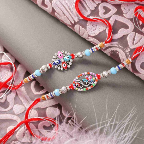 Set of 2 Colorful Beads Rakhis