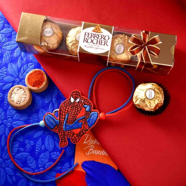 Spider man Rakhi with Chocolates