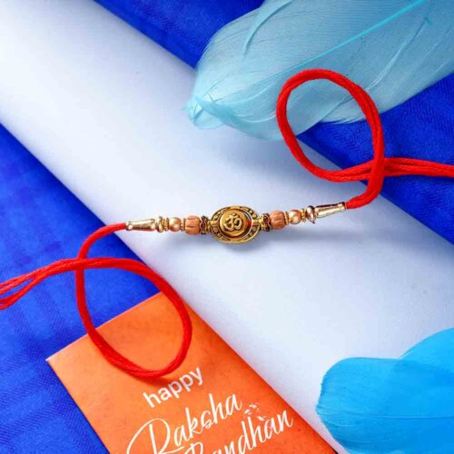 Om bead Rakhi with Natural Almonds 113 Gms