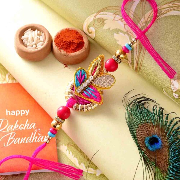 Combo of Designer Pink-Theme Bhai-Bhabhi Rakhi