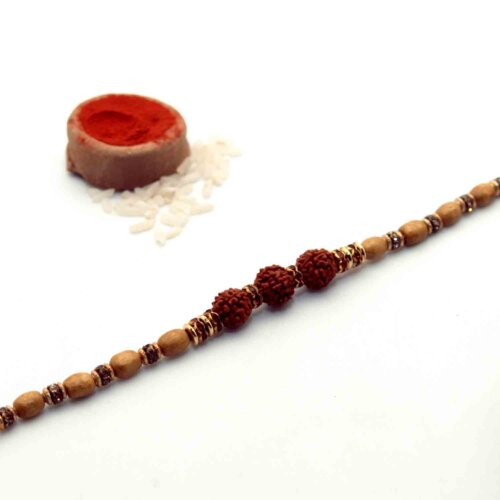 Rudraksha Rakhi With Brown Beads