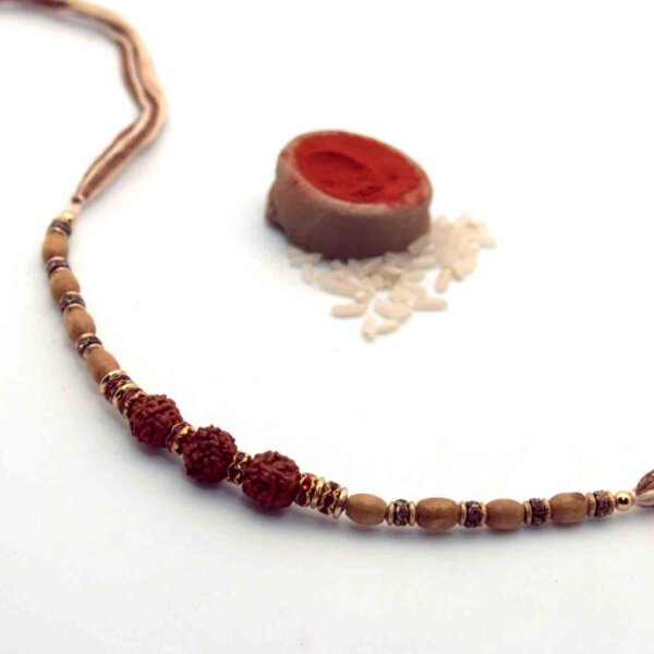 Rudraksha Rakhi With Brown Beads