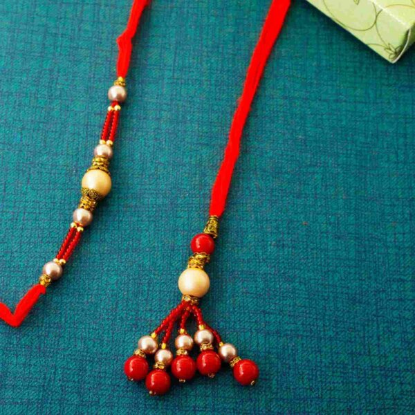 Red Thread of Tradition Rakhi Lumba set