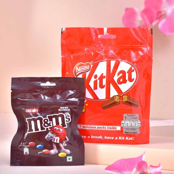 Silver Airplane Rakhi with M&M and Kitkat Chocolate