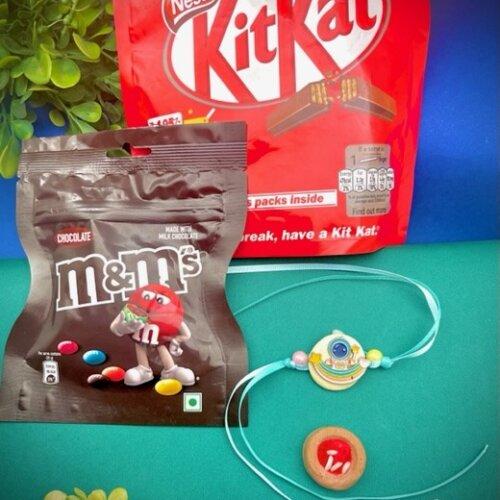Astronaut Rakhi with M&M and Kitkat Chocolate