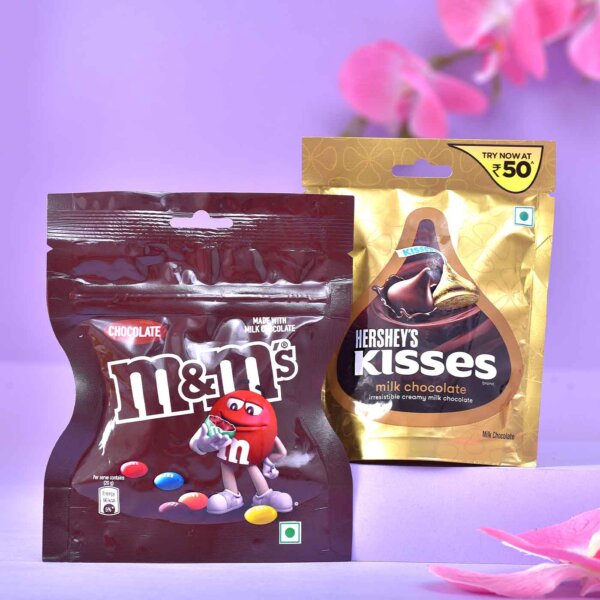 Nautical Rakhi M&M & Kisses Chocolate