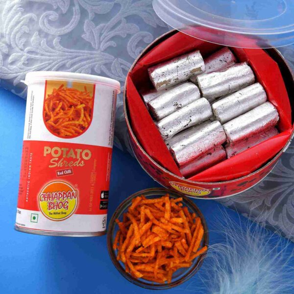 Om Ganesha Rakhi Set Of 2 With Pista Kaju Roll & Potato Shreds- FOR USA