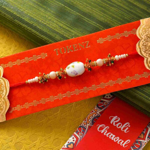 Beads Rakhi With Gond Ladoo & Pistachios- FOR USA