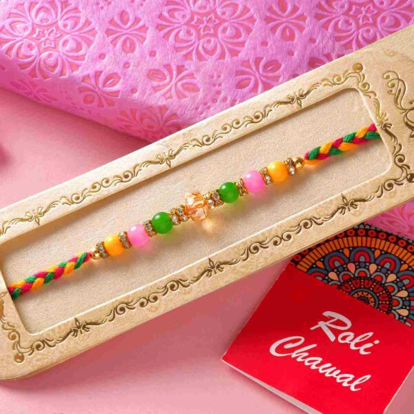 Beads And Pearl Rakhi Combo With Magdal