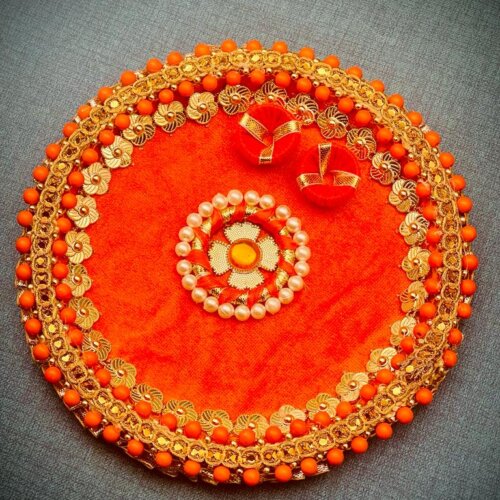 Red and Gold Thali 6 inches