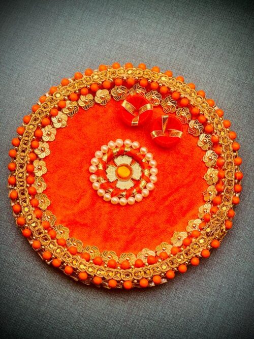 Red and Gold Thali 6 inches