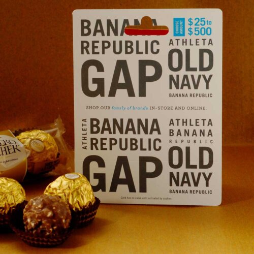 $25 Gap gift card with 3 pcs. Ferrero Rocher