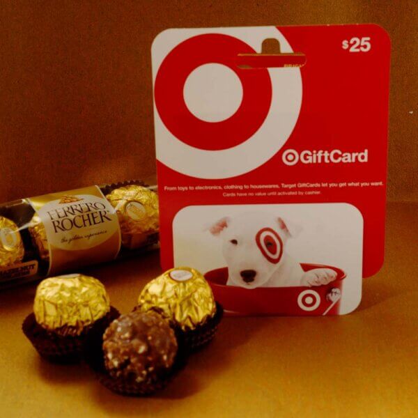 $25 Target gift card with 3 pcs. Ferrero Rocher