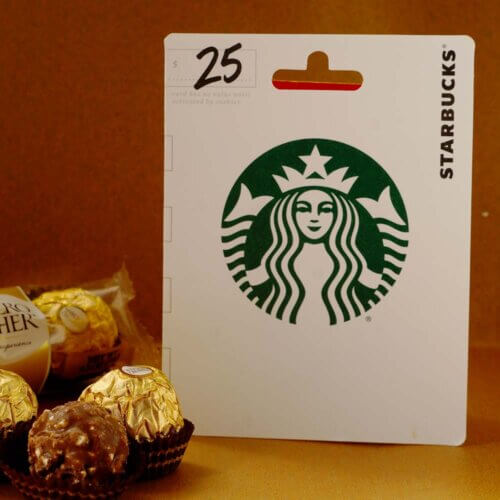 $25 StarBucks Gift card with Ferrero Rocher
