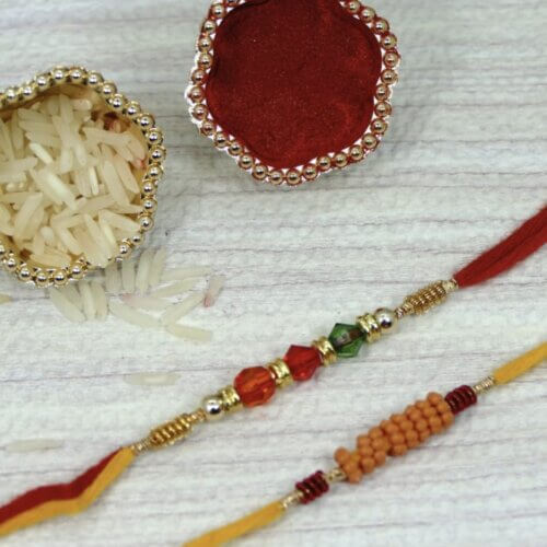 Beads Set Of 2  Rakhis