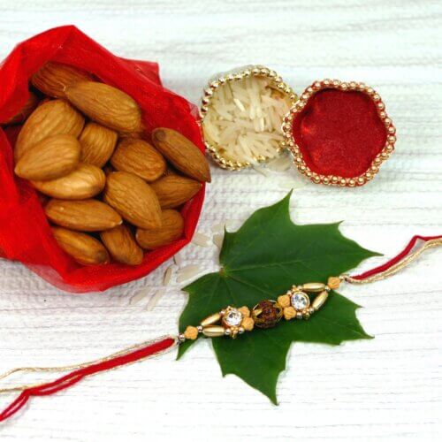 Rudraksha Rakhi With Almond
