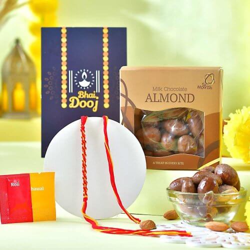 Bhaidooj Thread with Milk Chocolate Almond