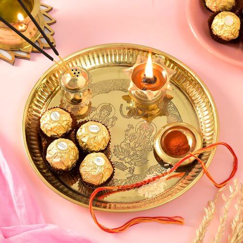 Spiritual Rakhi Thali Combo