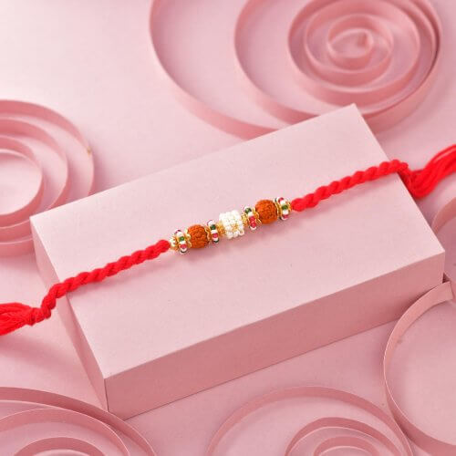 Two Mukhi Rudraksha Rakhi