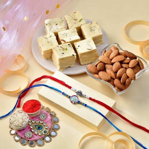 Twin Rakhi Soan Papdi Combo Twin Rakhi Soan Papdi Combo