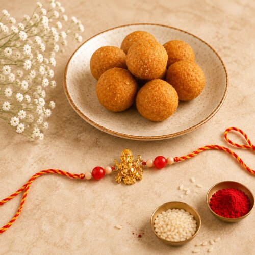 Ganesha Rakhi With Laddo Ganesha Rakhi With Laddo