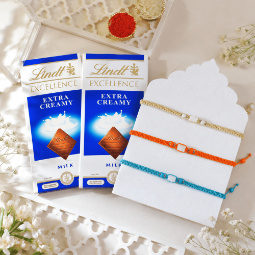 Premium Rakhi Combo with Lindt Chocolate Premium Rakhi Combo with Lindt Chocolate