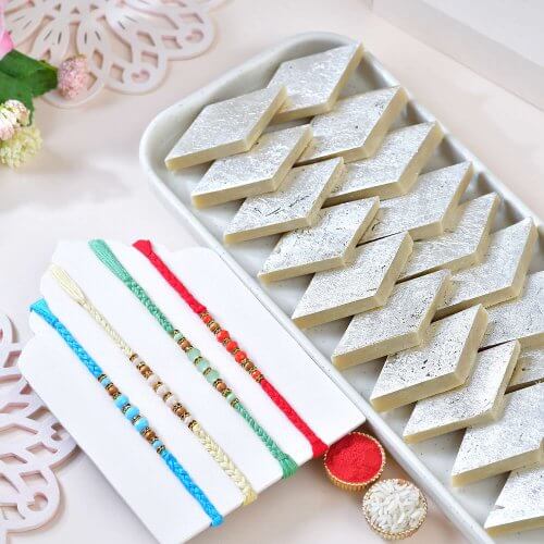 Premium Family Rakhi & Kaju Katli Box
