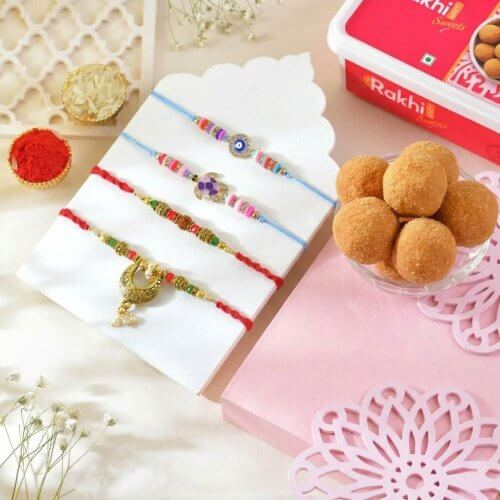 Celebration Rakhi Set of 4 Celebration Rakhi Set of 4