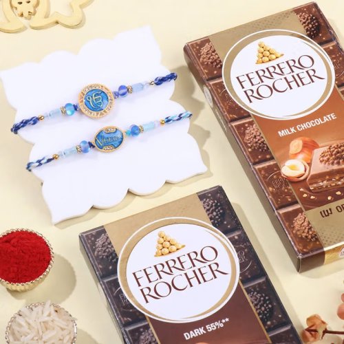 Two Divine Rakhis With Ferrero Chocolates