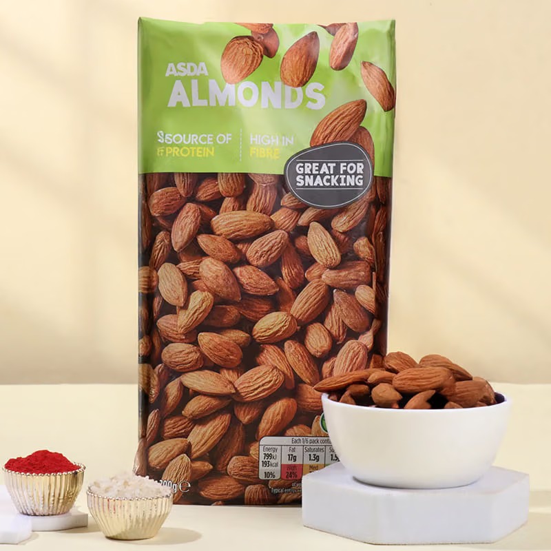 Yellow Lotus Rakhi N Almonds Combo Yellow Lotus Rakhi N Almonds Combo