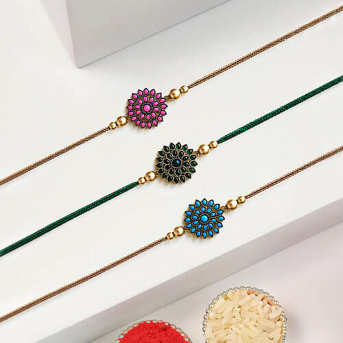 Beads Rakhi Set Of 3 Beads Rakhi Set Of 3