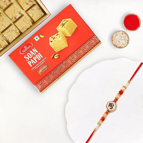 Om Grace Rakhi With Soan Papdi