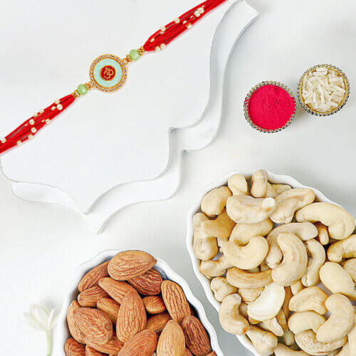 Om Shakti Rakhi With Cashews And Almonds