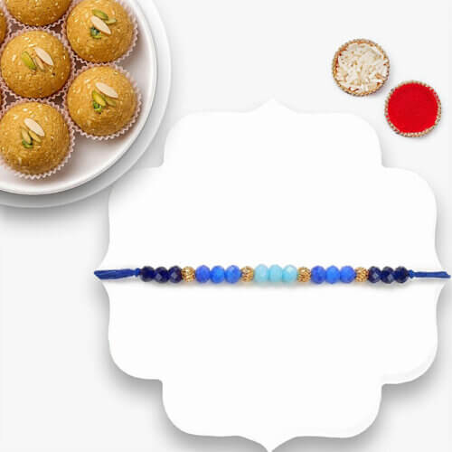 Sneh Ethnic Beads Rakhi With Besan Laddoo Sneh Ethnic Beads Rakhi With Besan Laddoo