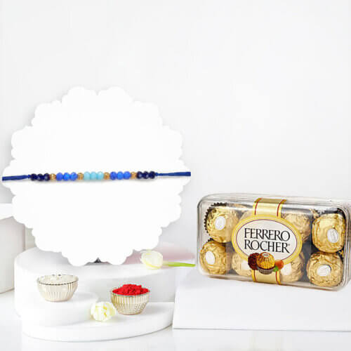 Sneh Ethnic Beads Rakhi With Ferrero Rocher 16 Pcs Sneh Ethnic Beads Rakhi With Ferrero Rocher 16 Pcs