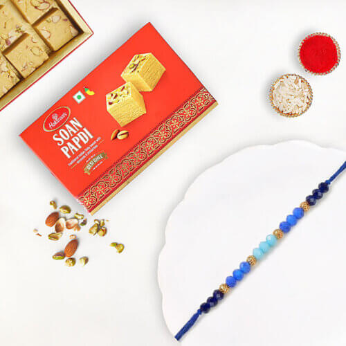 Sneh Ethnic Beads Rakhi With Soan Papdi Sneh Ethnic Beads Rakhi With Soan Papdi