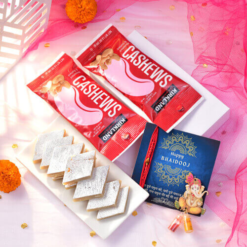 Bhaidooj Kaju Katli & Cashew Delight Hamper